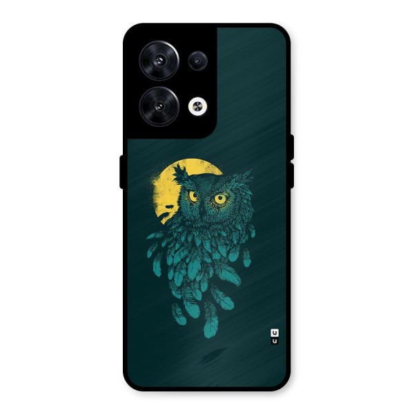 Green Owl Metal Back Case for Oppo Reno8 5G