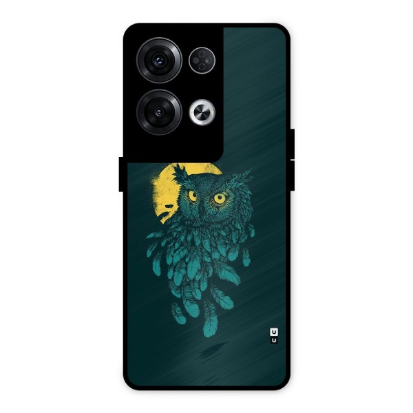 Green Owl Metal Back Case for Oppo Reno8 Pro 5G