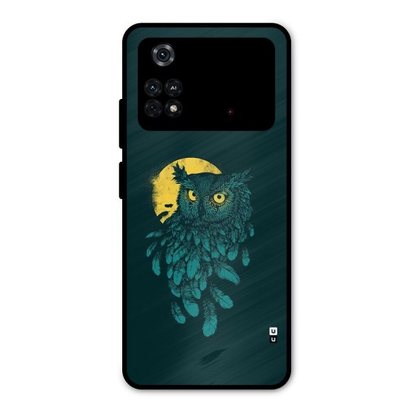 Green Owl Metal Back Case for Poco M4 Pro 4G