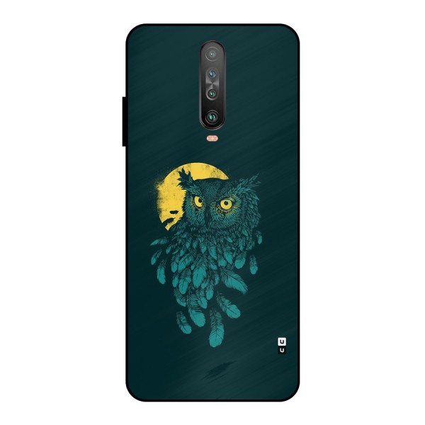 Green Owl Metal Back Case for Poco X2