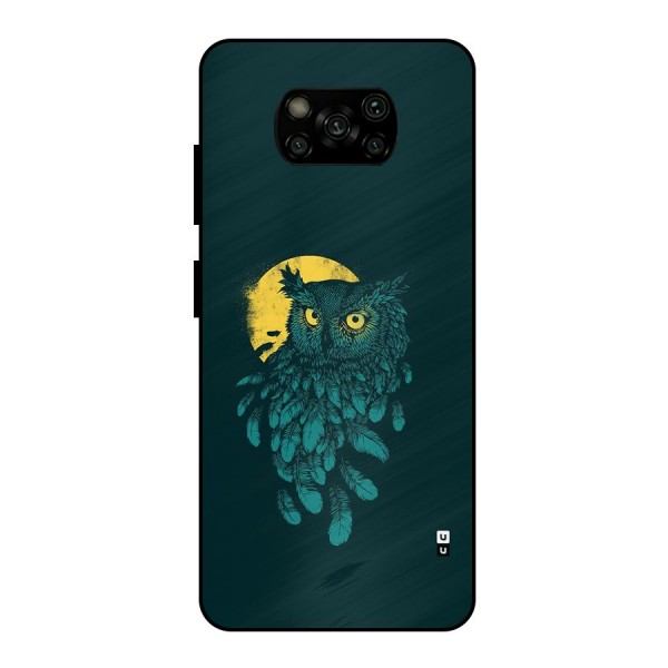 Green Owl Metal Back Case for Poco X3