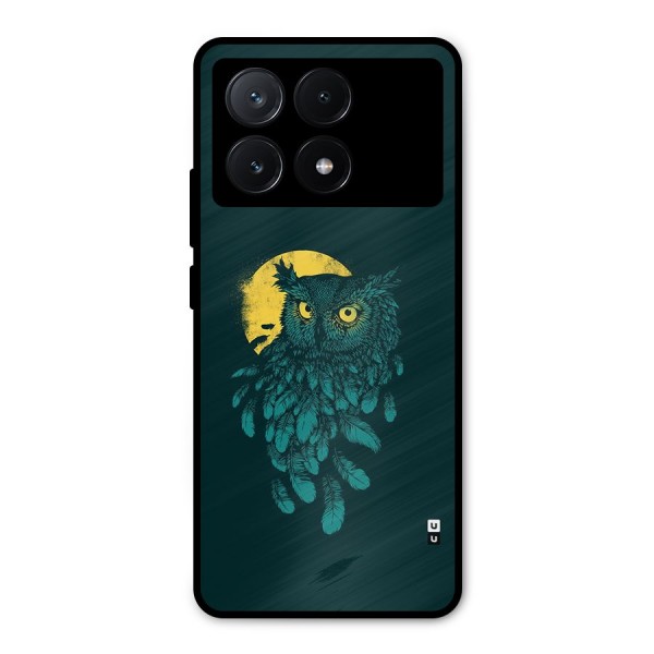 Green Owl Metal Back Case for Poco X6 Pro