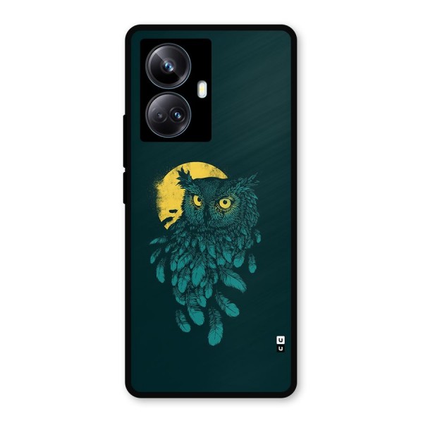 Green Owl Metal Back Case for Realme 10 Pro Plus