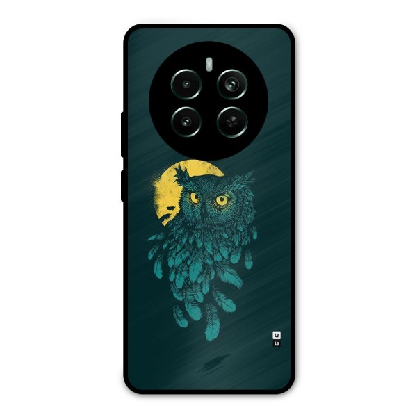 Green Owl Metal Back Case for Realme 12 Pro Plus