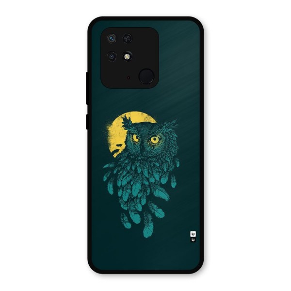 Green Owl Metal Back Case for Redmi 10