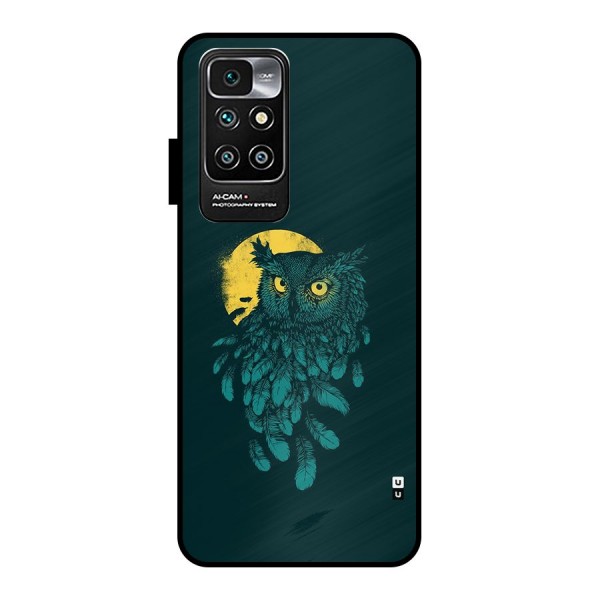 Green Owl Metal Back Case for Redmi 10 Prime