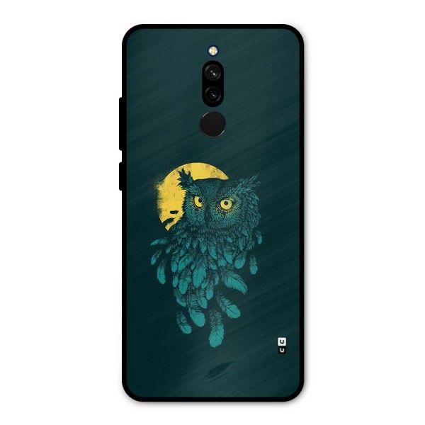 Green Owl Metal Back Case for Redmi 8