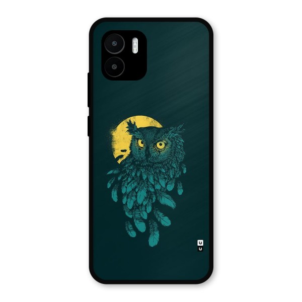 Green Owl Metal Back Case for Redmi A1