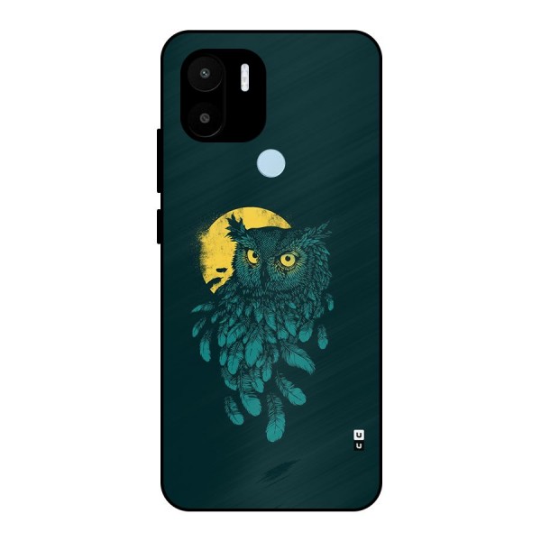 Green Owl Metal Back Case for Redmi A1 Plus