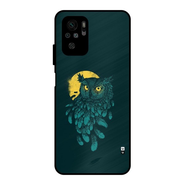 Green Owl Metal Back Case for Redmi Note 10