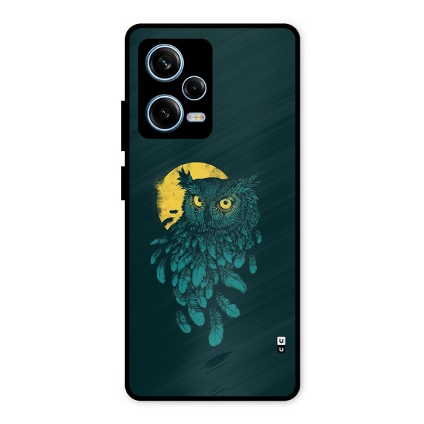 Green Owl Metal Back Case for Redmi Note 12 Pro