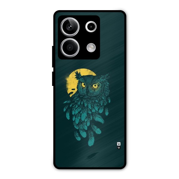 Green Owl Metal Back Case for Redmi Note 13 5G