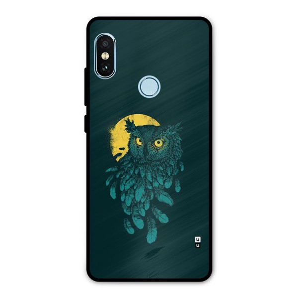 Green Owl Metal Back Case for Redmi Note 5 Pro