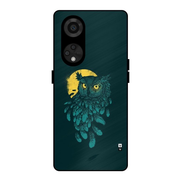 Green Owl Metal Back Case for Reno8 T 5G