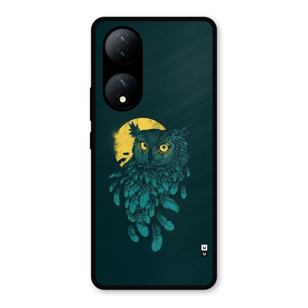 Green Owl Metal Back Case for Vivo T2