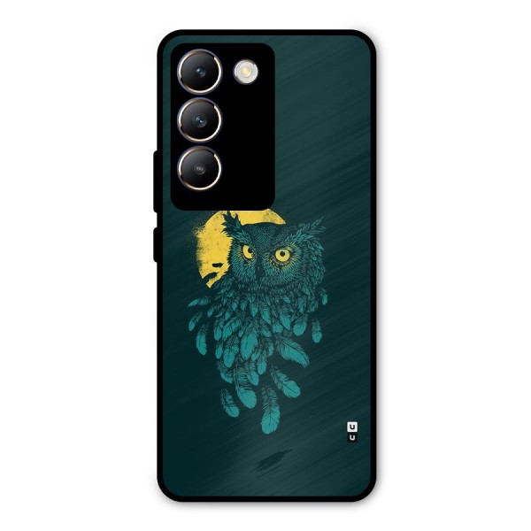 Green Owl Metal Back Case for Vivo T3 5G