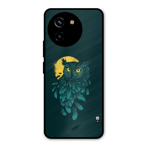 Green Owl Metal Back Case for Vivo T3x