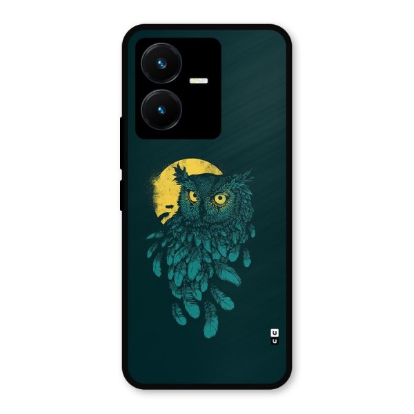 Green Owl Metal Back Case for Vivo Y22s