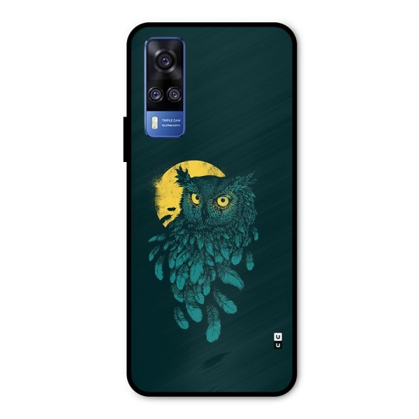 Green Owl Metal Back Case for Vivo Y51A