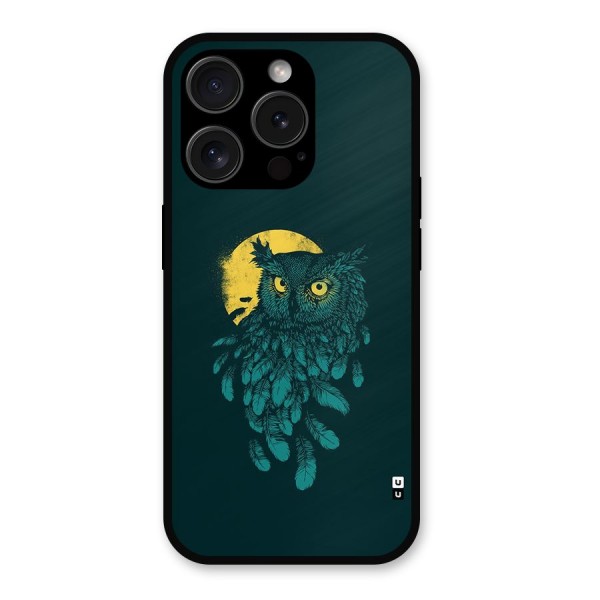 Green Owl Metal Back Case for iPhone 15 Pro