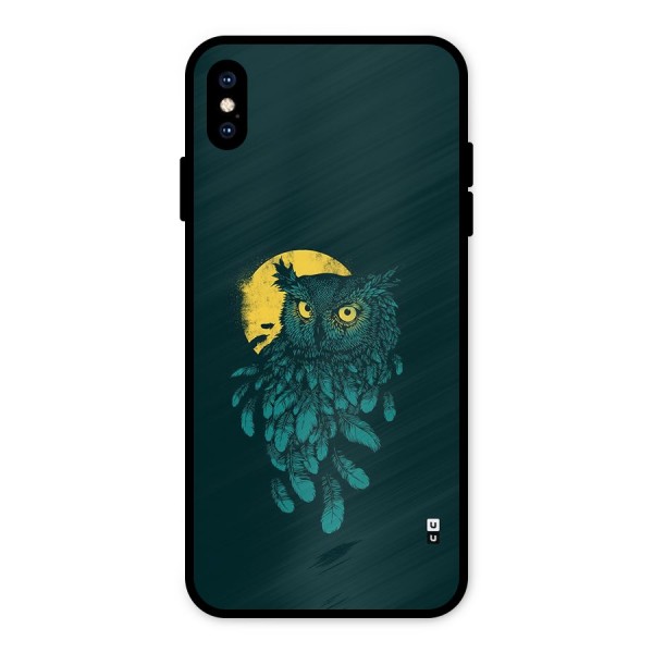 Green Owl Metal Back Case for iPhone XS Max