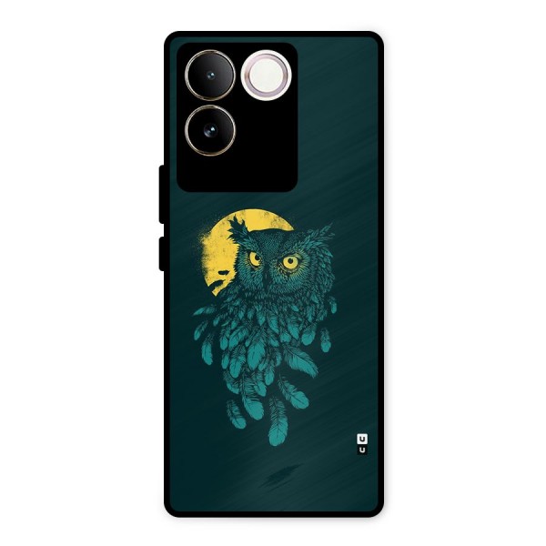 Green Owl Metal Back Case for iQOO Z7 Pro