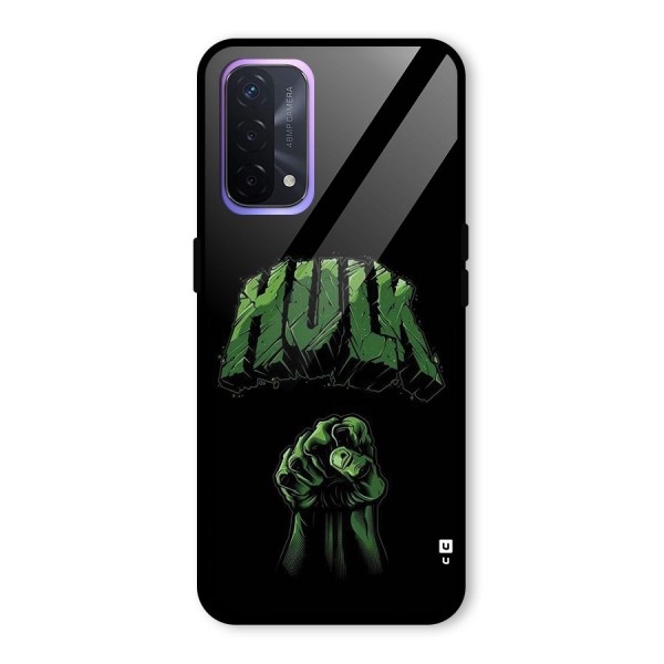 Green Punch Glass Back Case for Oppo A74 5G