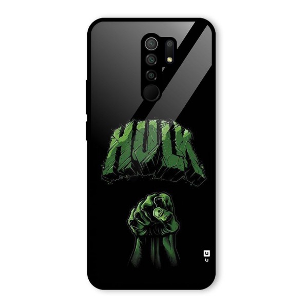 Green Punch Glass Back Case for Redmi 9 Prime