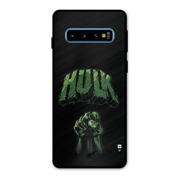 Green Punch Metal Back Case for Galaxy S10