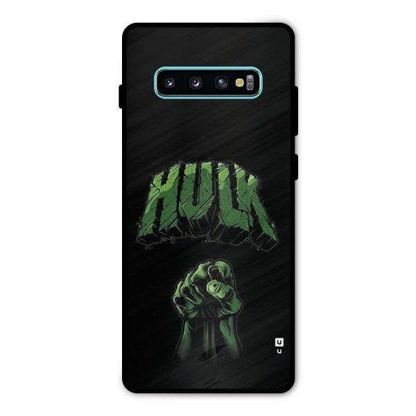 Green Punch Metal Back Case for Galaxy S10 Plus