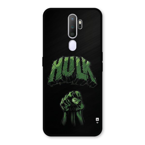 Green Punch Metal Back Case for Oppo A5 (2020)