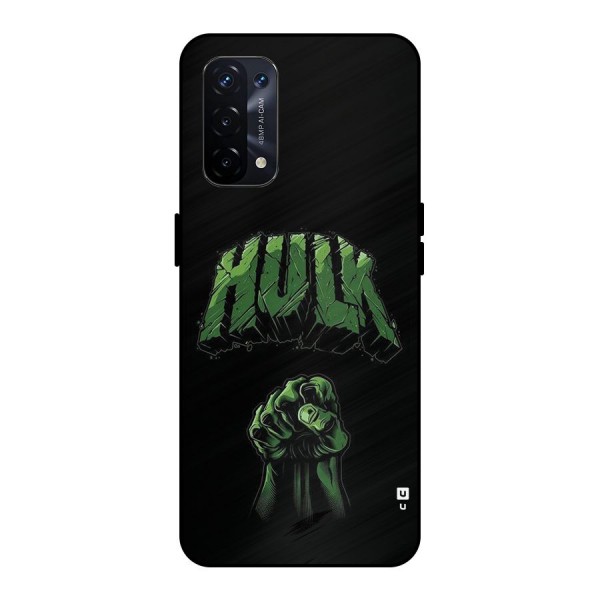 Green Punch Metal Back Case for Oppo A74 5G