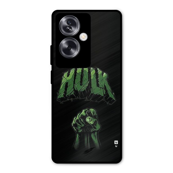 Green Punch Metal Back Case for Oppo A79 5G