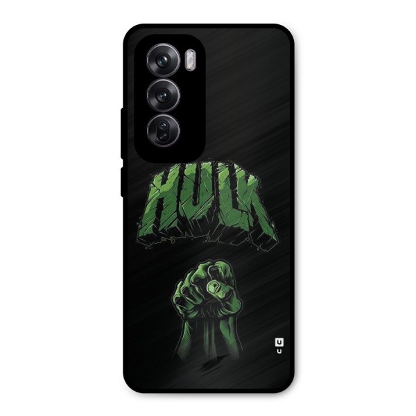 Green Punch Metal Back Case for Oppo Reno12 Pro