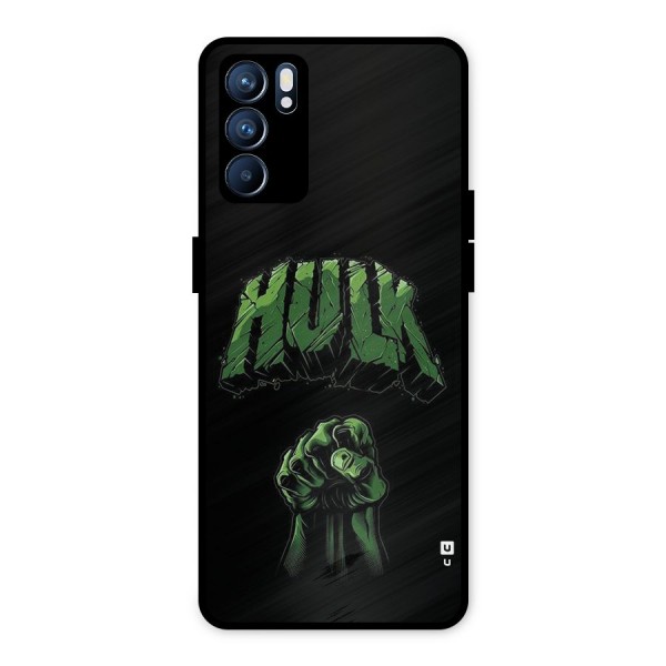 Green Punch Metal Back Case for Oppo Reno6 5G