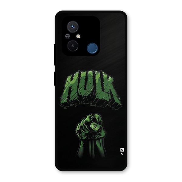 Green Punch Metal Back Case for Poco C55