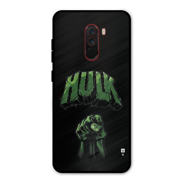 Green Punch Metal Back Case for Poco F1