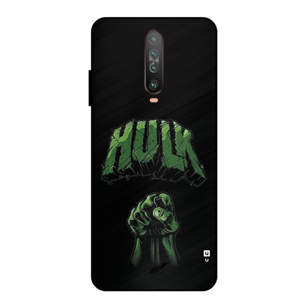 Green Punch Metal Back Case for Poco X2