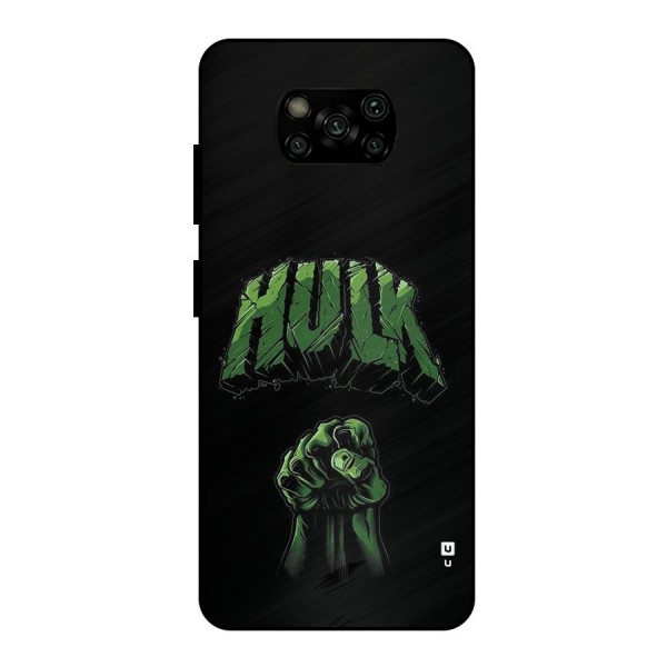 Green Punch Metal Back Case for Poco X3