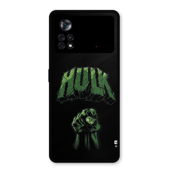 Green Punch Metal Back Case for Poco X4 Pro 5G