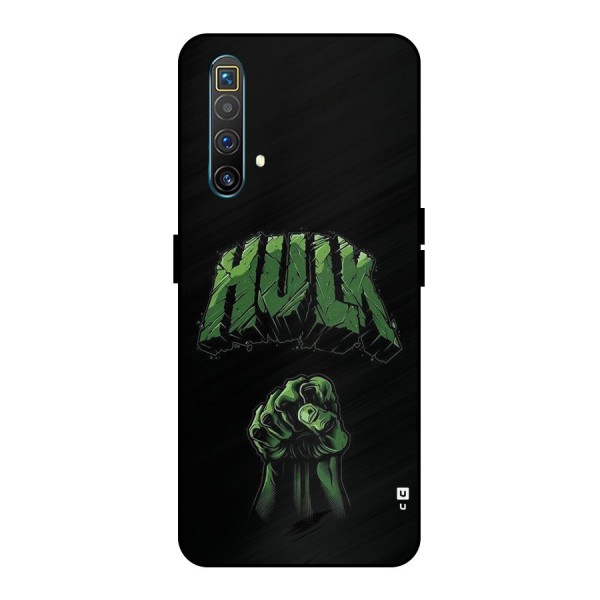 Green Punch Metal Back Case for Realme X3