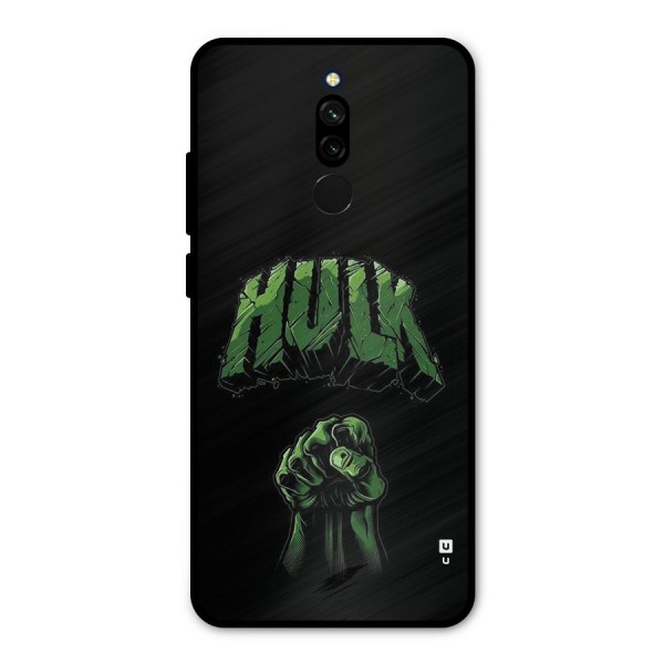 Green Punch Metal Back Case for Redmi 8