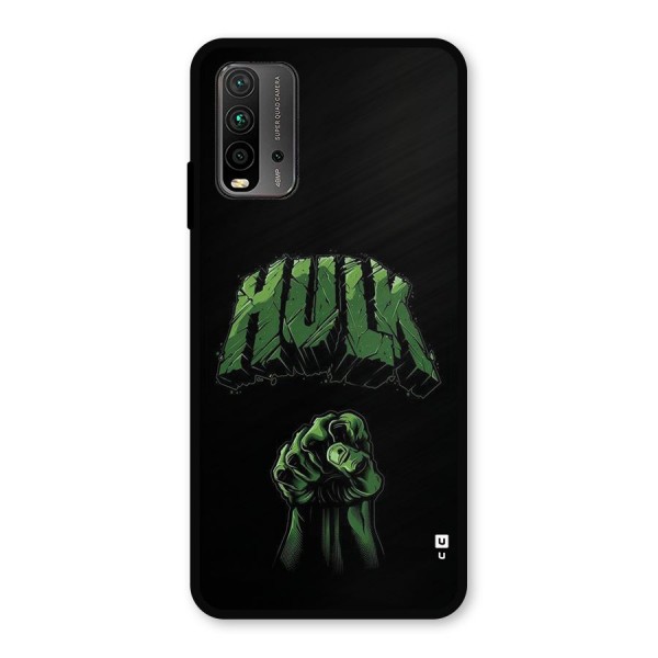 Green Punch Metal Back Case for Redmi 9 Power