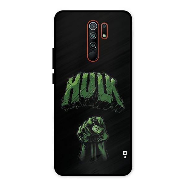 Green Punch Metal Back Case for Redmi 9 Prime