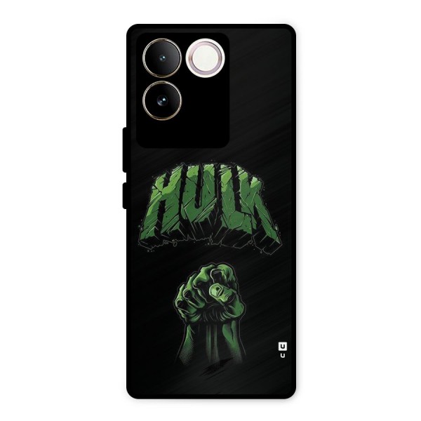 Green Punch Metal Back Case for Vivo T2 Pro