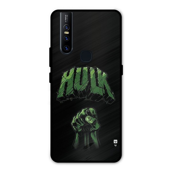 Green Punch Metal Back Case for Vivo V15