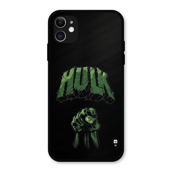 Green Punch Metal Back Case for iPhone 11