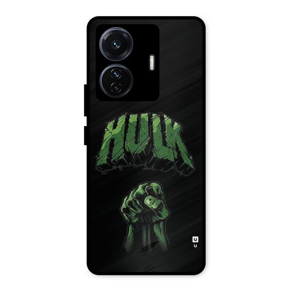 Green Punch Metal Back Case for iQOO Z6