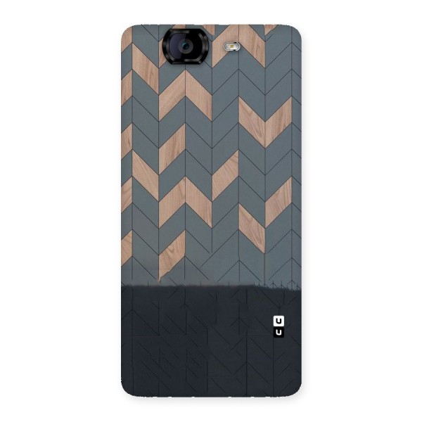 Greyish Wood Design Back Case for Canvas Knight A350