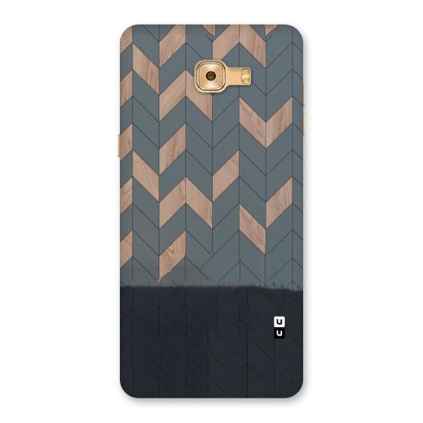 Greyish Wood Design Back Case for Galaxy C9 Pro